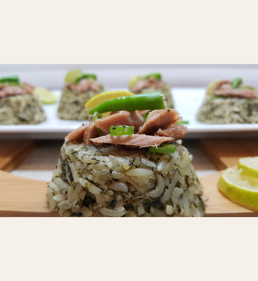 سبزی پلو با تن ماهی