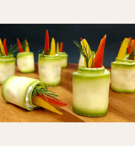 رول کدو با پنیر مغز دار