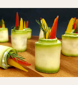 رول کدو با پنیر مغز دار